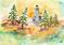 Art: Lighthouse ACEO watercolor by Artist Hannah Clements