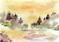 Art: Foggy Pond ACEO watercolor by Artist Hannah Clements