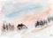 Art: Winter Peace ACEO watercolor by Artist Hannah Clements