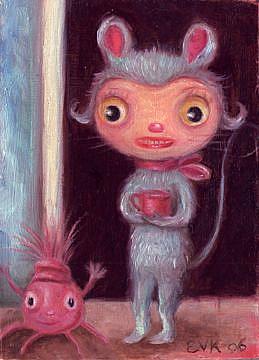 Art: Tea With Miss Mouse by Artist Vicky Knowles