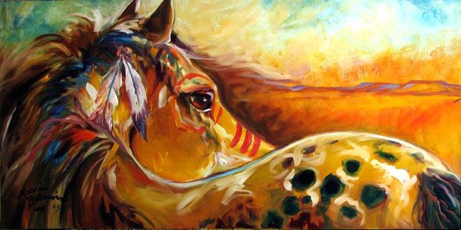 Art: INDIAN WAR PONY ~ settingSun by Artist Marcia Baldwin