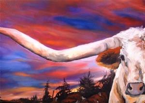 Detail Image for art TEXAS LONGHORN- SOLD to private collector April 2005