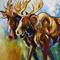 Art: Two Moose by Artist Laurie Justus Pace