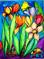 Art: Two Turtles in a Flower Bed by Artist Chris Jeanguenat