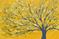 Art: Yellow & Grey Abstract Tree Painting by Artist Louise Mead