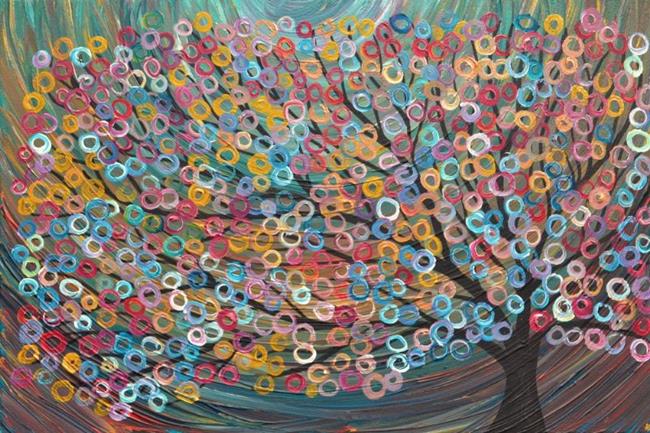 Art: Abstract Tree Painting by Artist Louise Mead
