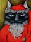 Art: Old World Santa Cat by Artist Deb Harvey