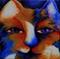 Art: Blue Calico by Artist Deb Harvey