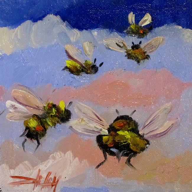 Art: Five Bees by Artist Delilah Smith