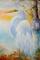 Art: WHITE EGRET & CYPRESS TREES by Artist Marcia Baldwin