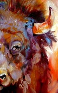 Detail Image for art RESTING BUFFALO ~ sold