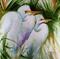 Art: WHITE EGRET PAIR ABSTRACT by Artist Marcia Baldwin