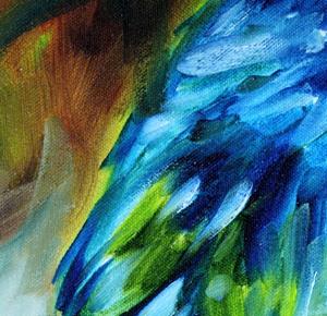 Detail Image for art AZURE BLUE PARROT ABSTRACT