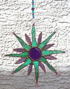 Detail Image for art Large Stained glass Purple Sun