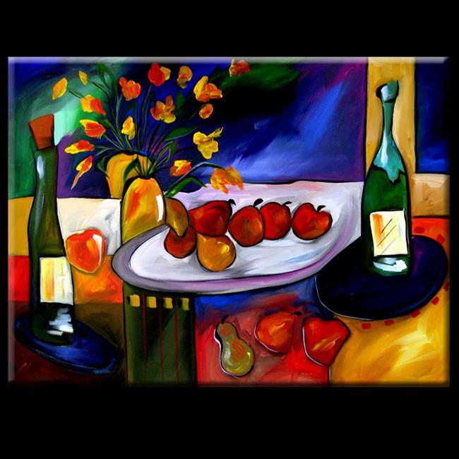 Art: Wine 106 3040 Original Abstract Art Placement Is Key by Artist Thomas C. Fedro