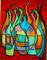 Art: Wine Bottles in the Red by Artist Chris Jeanguenat