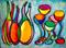 Art: Classic Wines in Blue by Artist Chris Jeanguenat