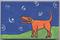 Art: Mini: Orange Dog at Night??? by Artist Jenny Doss
