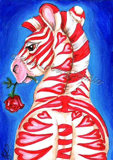 Art: Amour de Zebre (Zebra Love) by Artist Kim Loberg