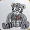Art: Teddy Zentangle Inspired Art by Artist Ulrike 'Ricky' Martin