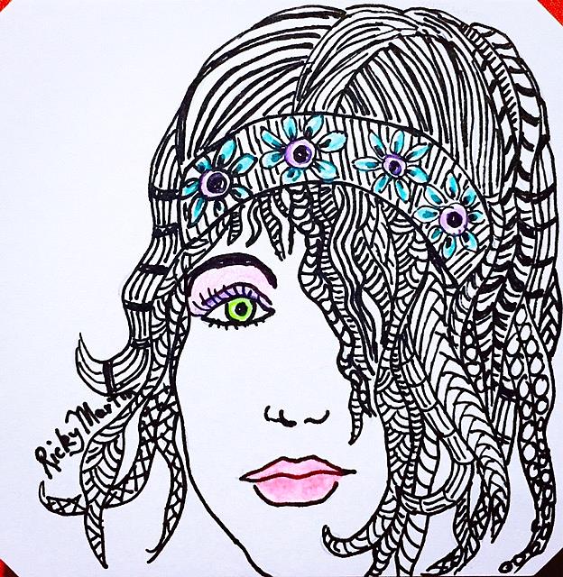 Art: Portrait - Zentangle Inspired by Artist Ulrike 'Ricky' Martin