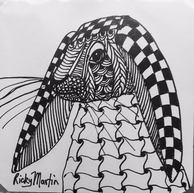 Art: Hare - Zentangle Inspired Art by Artist Ulrike 'Ricky' Martin