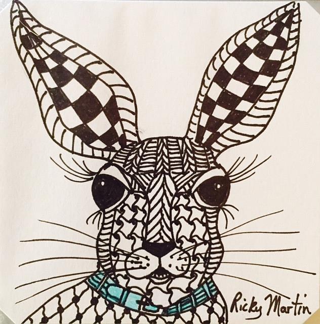 Art: Bunny - Zentangle Inspired by Artist Ulrike 'Ricky' Martin