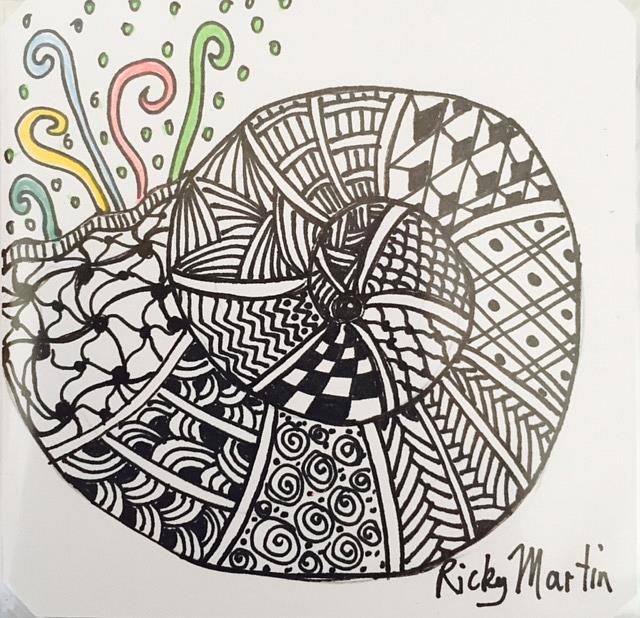 Art: Nautilus Shell - Zentangle Inspired by Artist Ulrike 'Ricky' Martin