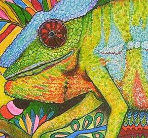Detail Image for art Zentangle Inspired Art  - Panther Chameleon