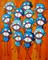 Art: 13 blue monkeys by Artist Veronique Perron