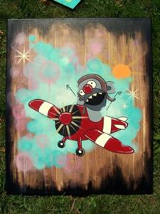 Detail Image for art Edmond dans son avion