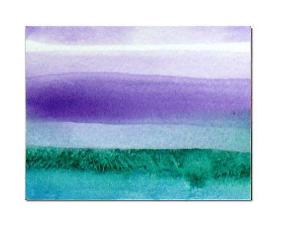 Art: Purple and green ACEO by Artist victoria kloch