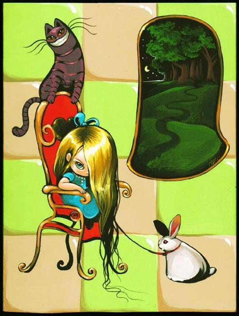 Art: Alice Rabbit and Cat by Artist Nico Niemi