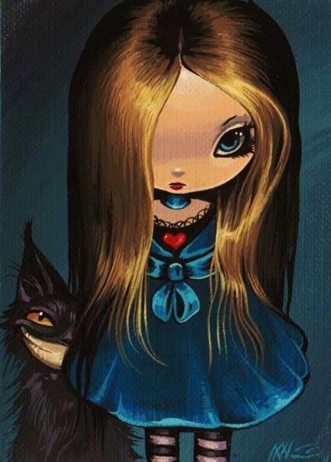 Art: Darkly Alice and Cat by Artist Nico Niemi