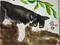 Art: Black and White Cat in Tree by Artist Tracey Allyn Greene