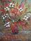 Art: white red gold flowers bouquet by Artist LUIZA VIZOLI