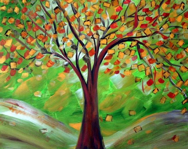 Art: GOLD GREEN COPPER LEAVES by Artist LUIZA VIZOLI
