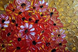 Detail Image for art RED GOLD FLOWERS BOUQUET 
