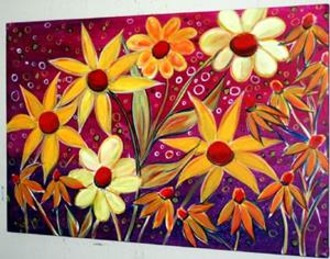 Detail Image for art YELLOW FLOWERS in PURPLE RAIN 