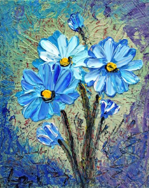 Art: BLUE FLOWERS SOLD by Artist LUIZA VIZOLI