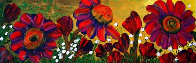 Art: RED GARDEN by Artist LUIZA VIZOLI