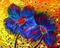 Art: BLUE RED FLOWERS SOLD by Artist LUIZA VIZOLI