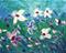 Art: DELICATE FLOWERS on BLUE by Artist LUIZA VIZOLI