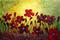 Art: RED WILD FLOWERS by Artist LUIZA VIZOLI