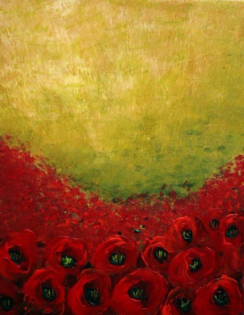 Art: SEA OF RED POPPIES by Artist LUIZA VIZOLI