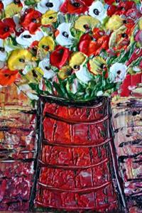 Detail Image for art Flowers Bouquet---GARDEN DELIGHT SERIA~~~ORIGINAL OIL PALETTE KNIFE 