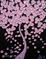 Art: PINK FLOWERS TREE on BLACK by Artist LUIZA VIZOLI