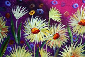 Detail Image for art FUCHSIA PURPLE SUNSET FLOWERS