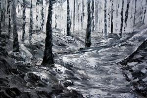 Detail Image for art WINTER WOODS in BLACK and WHITE 