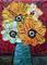 Art: FLOWERS in Blue Vase by Artist LUIZA VIZOLI